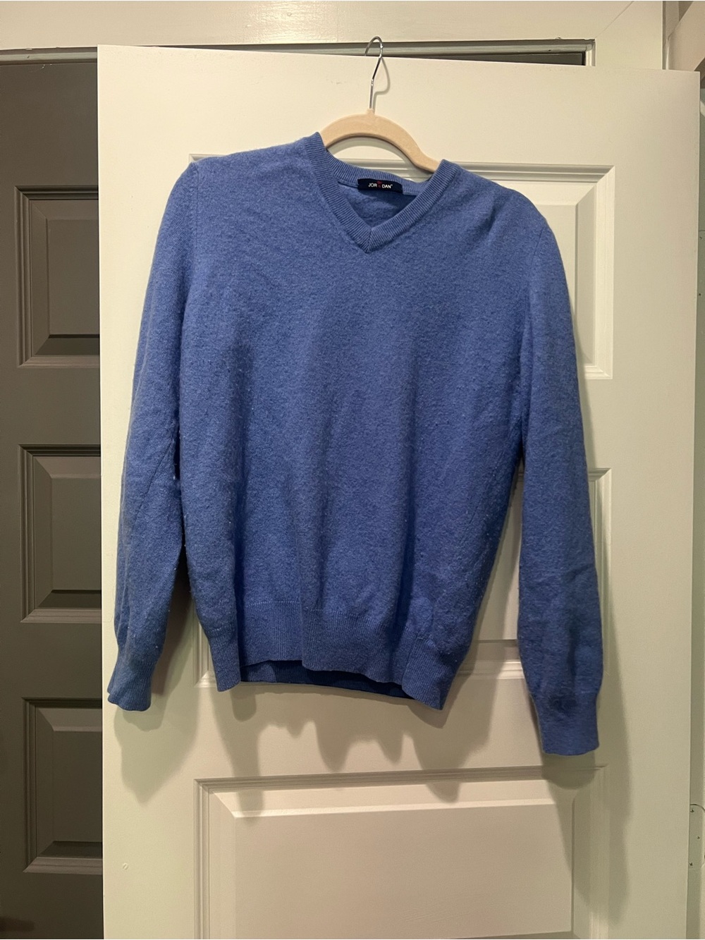 Soft V-Neck Sweater in Periwinkle Blue